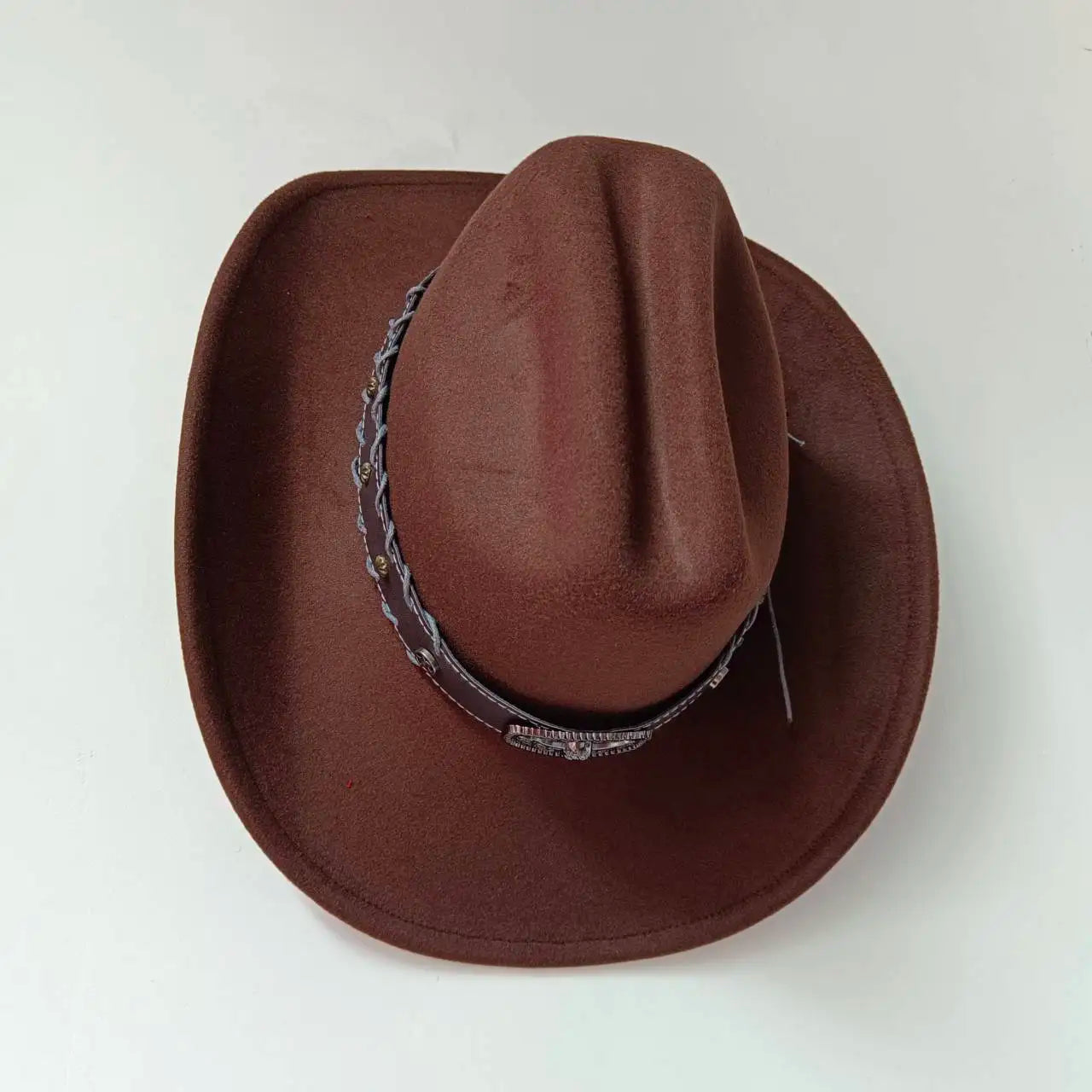 New 9CM Wide Brim Western Cowboy Hat For Men's Vintage Fascinator Cowgirl Jazz Hat Cloche Church Caps Sombrero Hombre