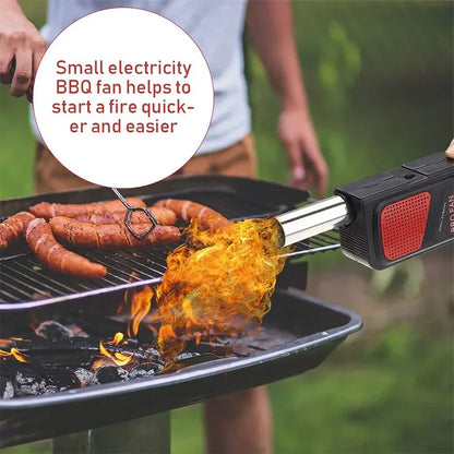 Outdoor Camping BBQ Air Blower Portable Handheld Electric Fan Picnic Cooking Lighter Tool Handheld Barbecue Charcoal Grill Fan