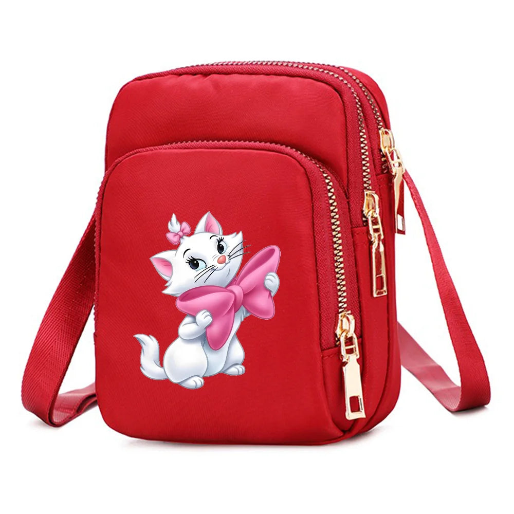 The Aristocats Marie Cat Women Shoulder Bags Cell Phone Purse Crossbody Shoulder Strap Handbag Female Girls Bags Causal Bag Gift