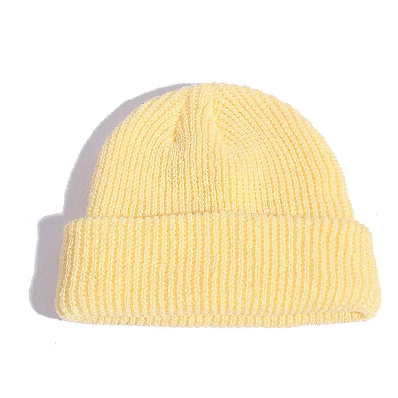 Winter Hats for Unisex New Beanies Knitted Solid Fluorescent  Caps Warmer Casual Beanies Trendy Hat  All-match Multicolor Candy