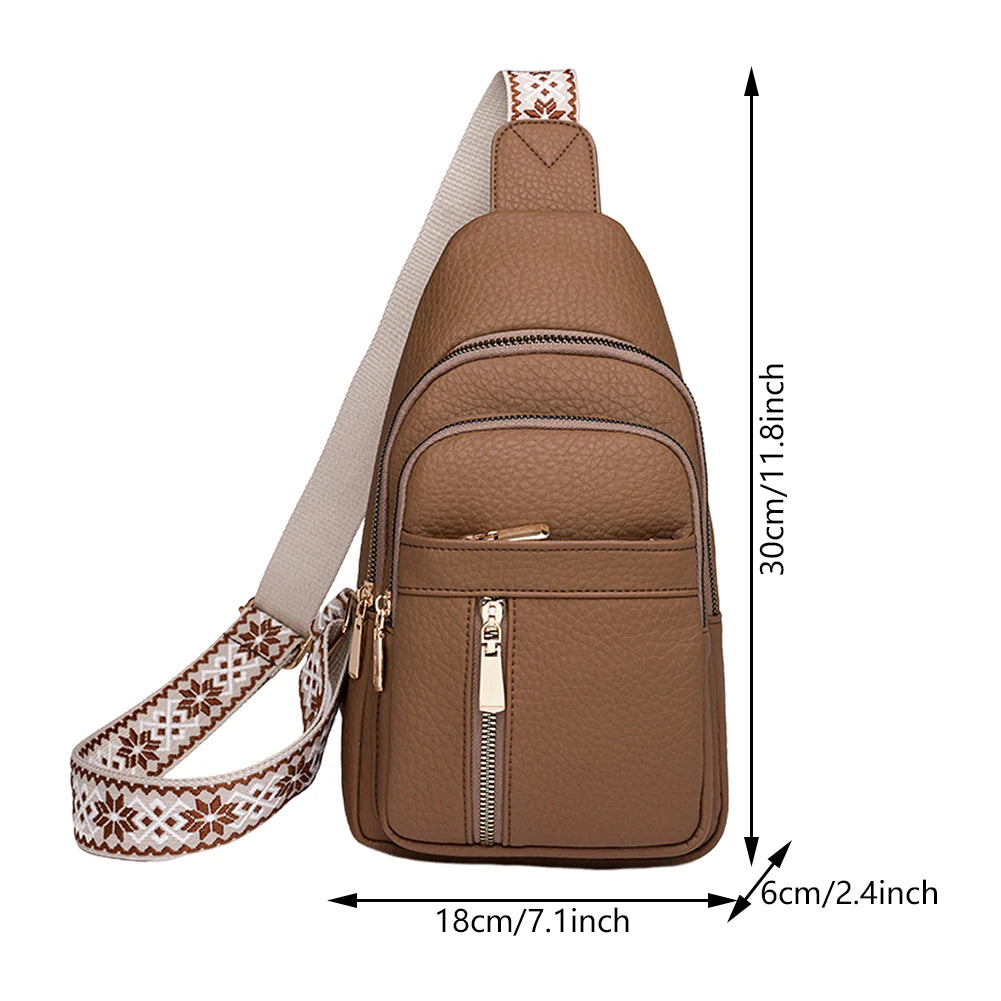 Fashion Casual Chest Bag High Quality Shoulder Bags Women Crossbody Bags Pu Leather Waterproof Messenger Bag For Travel Cycling