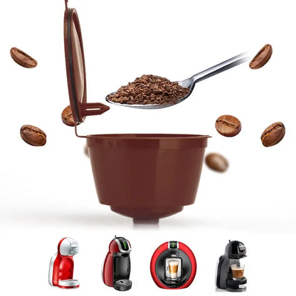 6pcs Reusable Coffee Capsule For Nescafe Dolce Gusto Machine Refillable Coffee Capsule Filter Cup Kit