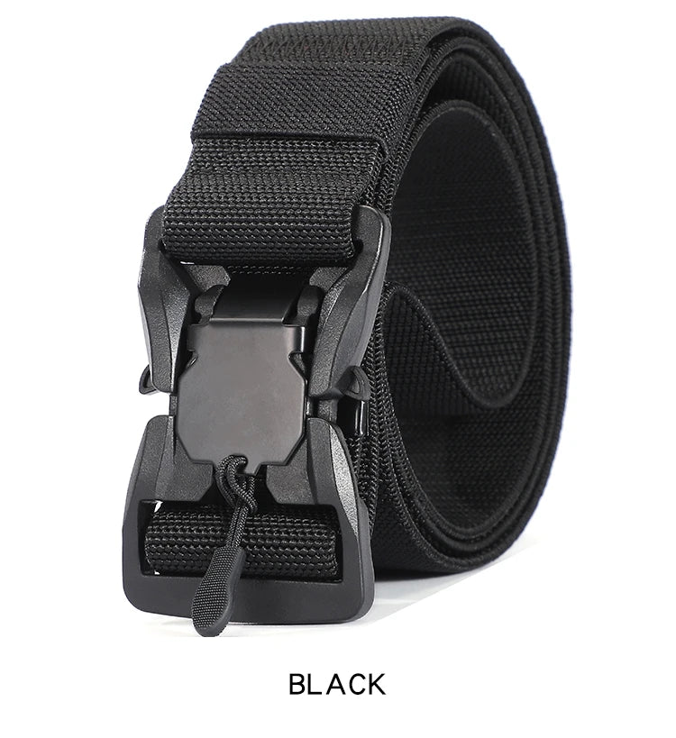 Tactical Belt Magnetic Buckle Quick Release Elastic Belt Casual Nylon Tooling Training Belt Men's Trousers Belt