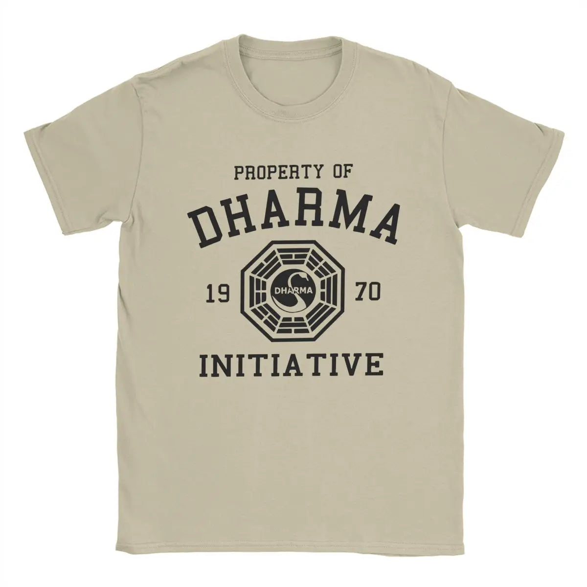 Men's Dharma Initiative T Shirts 1977 Tv Show Lost Cotton Clothes Novelty Short Sleeve Round Collar Tee Shirt Big Size T-Shirt