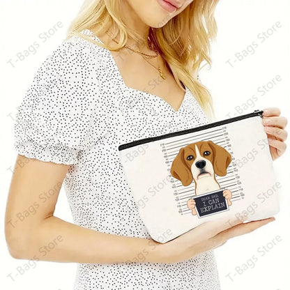 2pcs/set Beagle Bagel Dog Cute Print Tote Bag, Large Capacity Shoulder Bag, Women's Casual Handbag for Work School Shopping