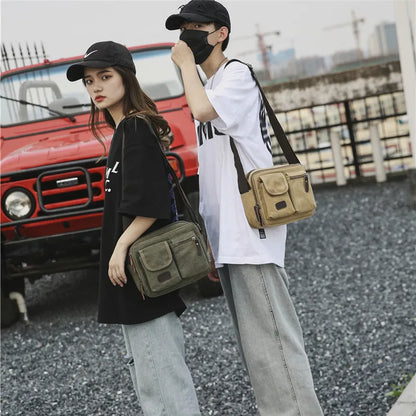 2024 New Canvas Bag Men's Shoulder Bags Retro Casual Messenger bag Outdoor travel men bag bolsos de hombre crossbody bags sac 가방