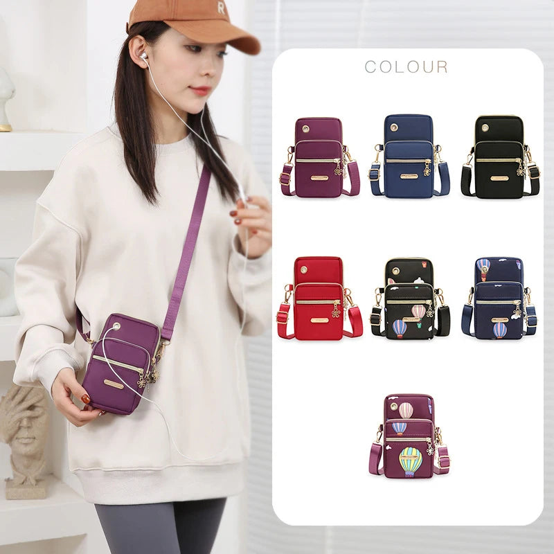 Casual Waterproof Nylon Crossbody Bags Women Messenger Shoulder Bag Female Small Cell Phone Handbags Purses Sports Pouch Bag