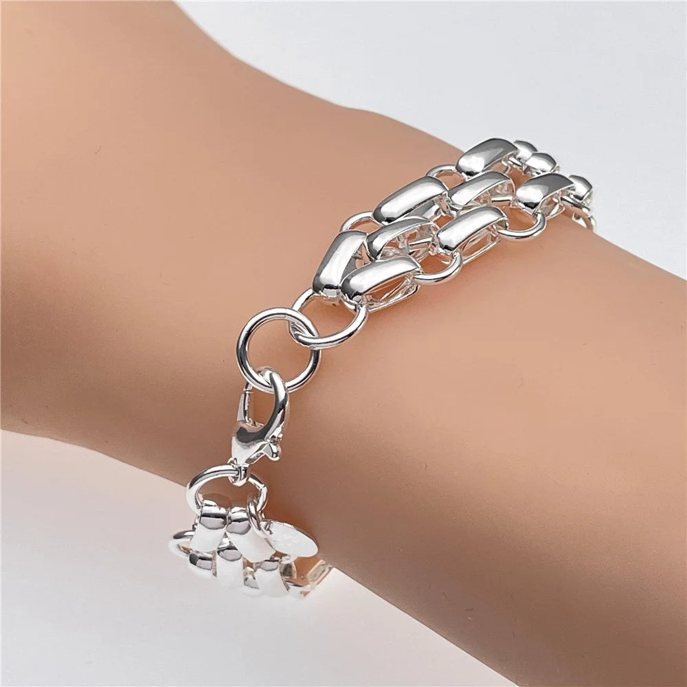 Andara Wholesale 925 Silver Bracelet Elegant Chain High Quality Jewelry For Men&Women Christmas Gifts