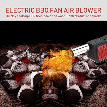 Outdoor Camping BBQ Air Blower Portable Handheld Electric Fan Picnic Cooking Lighter Tool Handheld Barbecue Charcoal Grill Fan