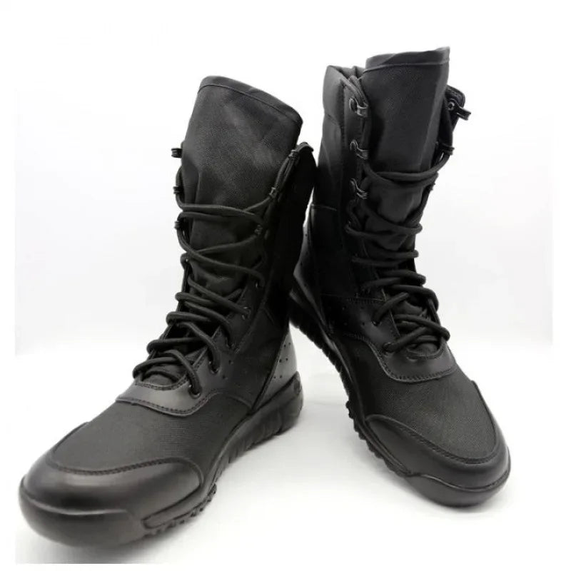 Light Men Combat Ankle Boots Waterproof Lace Up Tactical Boot Fashion Mesh Motorcycle Boots Men's Work Shoes 47 48