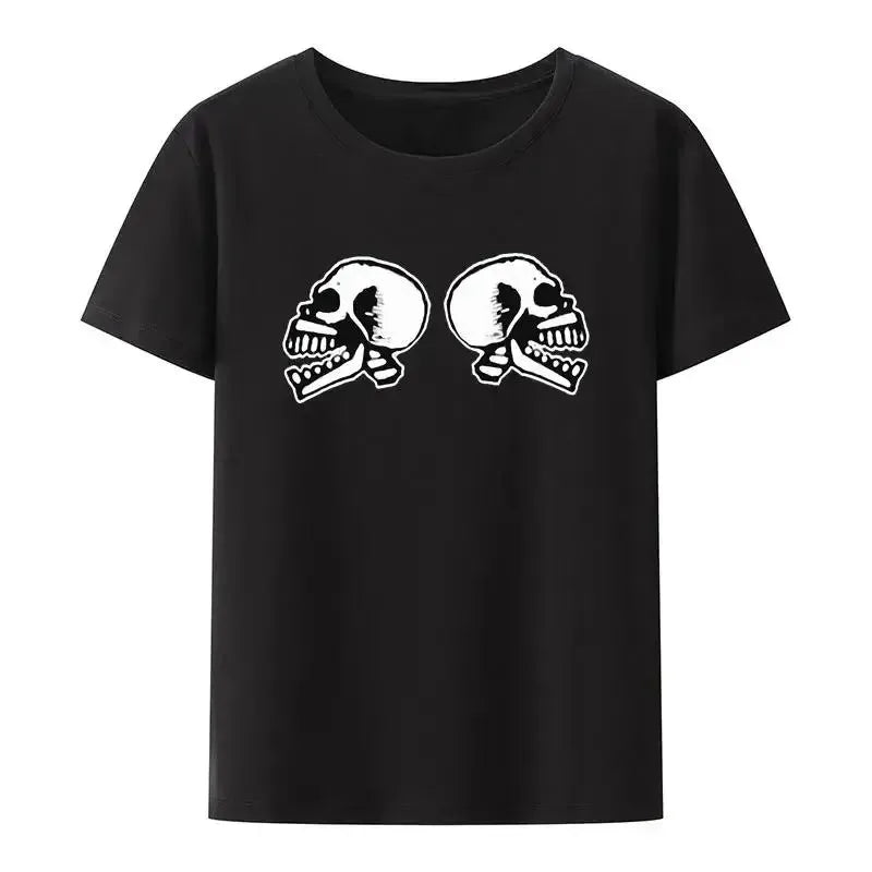 Flame Skull Head Punk Print TShirt Women and Men The Offspring Band Hip-hop Streetwear Fashion Cool Camisetas Plus Size Tops