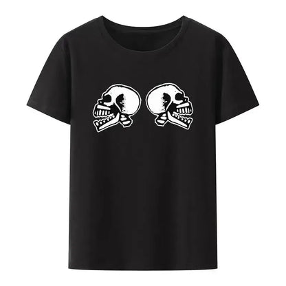 Flame Skull Head Punk Print TShirt Women and Men The Offspring Band Hip-hop Streetwear Fashion Cool Camisetas Plus Size Tops