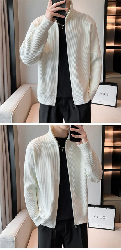 Autumn Turn Down Neck Cardigan Sweater Men Women Streetwear Loose Style Korean Knitwear Jacket Fashion Brand Mens Cardigan Z17