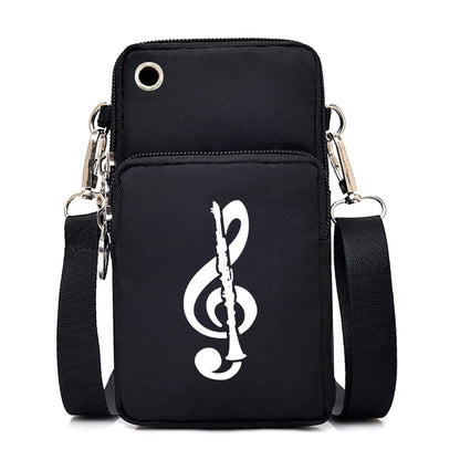 Mini Mobile Phone Bag Women Musical Symbols Messenger Bag Hanging Neck Coin Purse Vertical Handbag Fashion Small Crossbody Bag