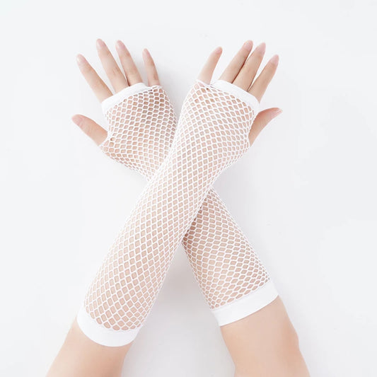 New Fashion Neon Fishnet Fingerless Long Gloves Leg Arm Cuff Party Wear Fancy Dress for Womens Sexy Beautiful Arm Warmer