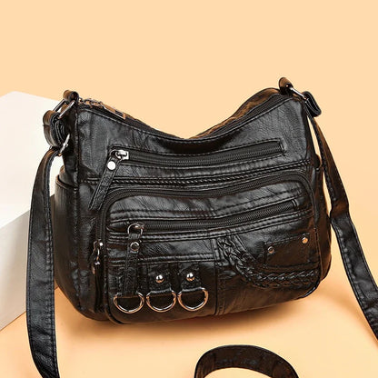 Vintage Pu Leather Luxury Purses and Handbags 2023 High Quality Women's Bag Design Multi-pocket Ladies Crossbody Shoulder Bags