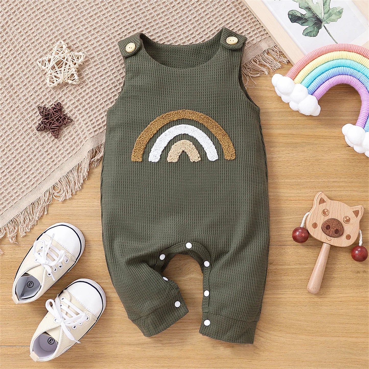 PatPat Baby Clothes New Born Baby Items Boy Girl Jumpsuit Babies Accessories Newborn Rompers Playsuit Rainbow Tank Bodysuit