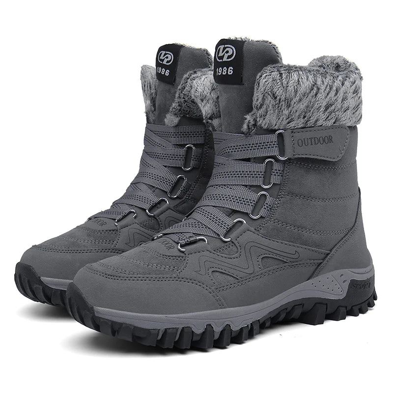 Winter Boots Men 2023 New Warm Plush Snow Boots Unisex Women Outdoor Work High Top Hiking Shoes Non-slip Mid-Calf Boots