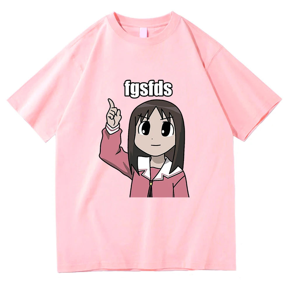 Osaka Autistic Fgsfds T Shirt Men Harajuku Funny Kawaii Ayumu Tshirt Unisex High Quality Anime Azumanga Daioh Cotton Tees Shirts