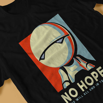 No hope Marvin Voting Sign Parody Round Collar TShirt The Hitchhiker's Guide to the Galaxy Polyester T Shirt Men Clothes