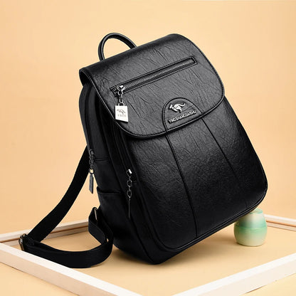 High Quality Leather Backpack Women Large Capacity Travel Backpack Fashion School Bags Mochila Shoulder Bags for Women 2021 New