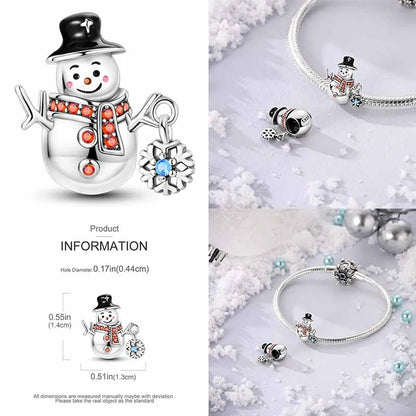 NEW 925 Sterling Silver Christmas Bell Ring Beads Snowman Heart Elk Christmas Tree Fit Original Bracelet DIY Jewelry Party Gift