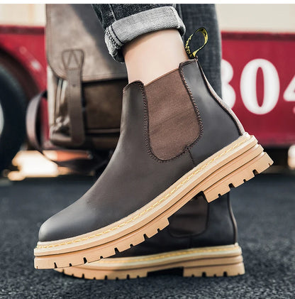 Sanzoog Brand High Quality Winter Ankle Chelsea Boots Men British Style Botines Hombre Bottines Homme