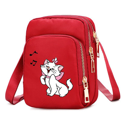 The Aristocats Marie Cat Women Shoulder Bags Cell Phone Purse Crossbody Shoulder Strap Handbag Female Girls Bags Causal Bag Gift