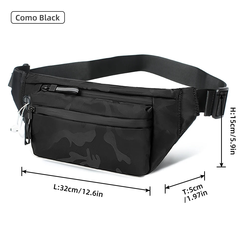 HcanKcan Men's Waist Bag Casual Large Bags Travel Fanny Packs Large Belt Pouch Phone Money Belt Pack Crossbody Bags for Women's