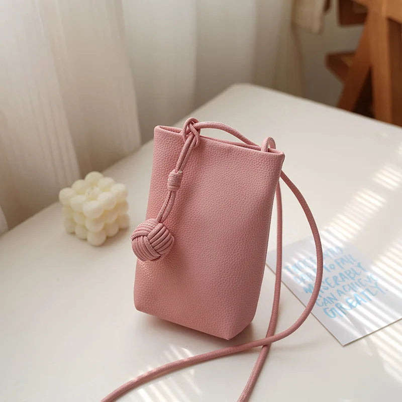 Custom Letters Fashion Women Phone Bag PU Leather Touch Screen Cell Phone Purse Small Crossbody Bag Soft Mini Cute Messenger Bag