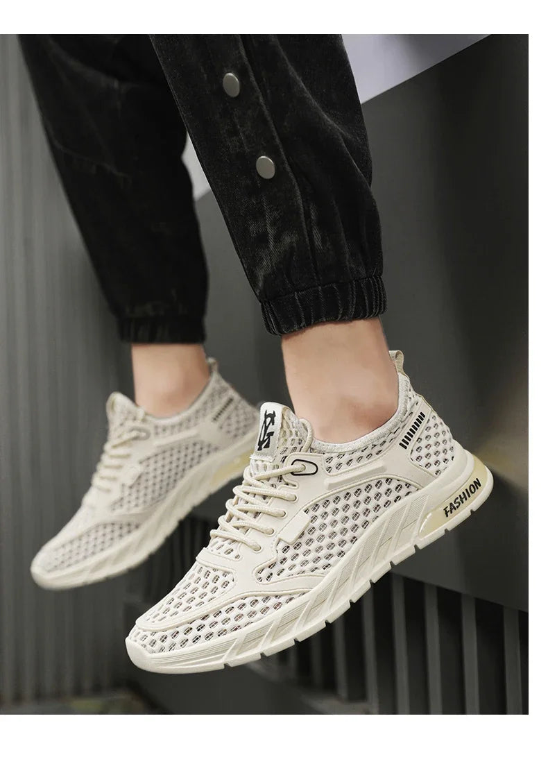 New Fashionable Men's Delicate Comfortable Flexible Breathable Anti Slip Wear-resistant Mesh Casual Sports Shoes Sneakers