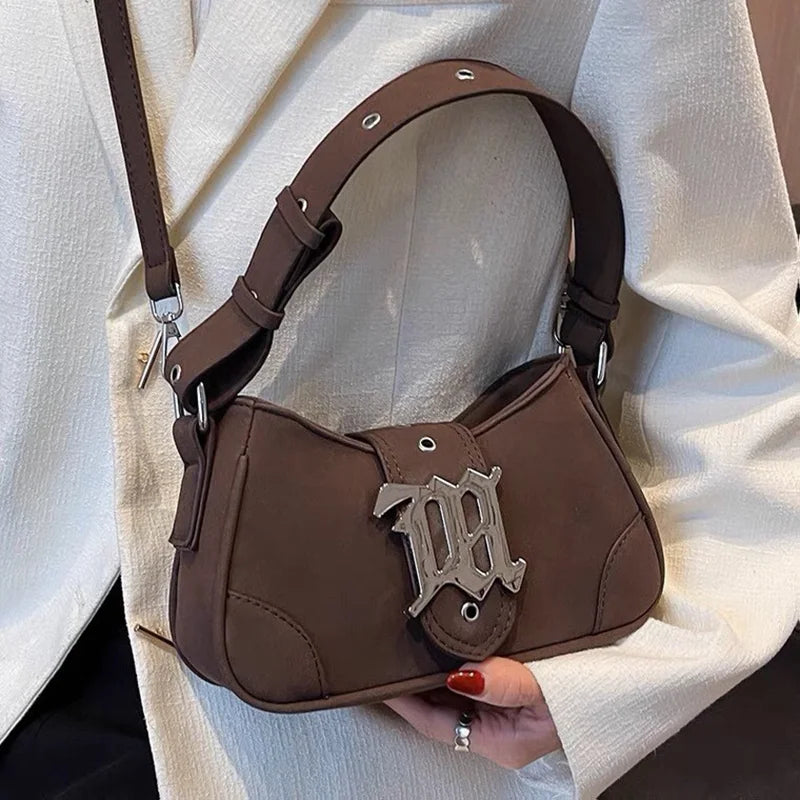 2024 New Trendy Retro Matte Portable Baguette Bag Armpit Bag Women's Versatile Ins Crossbody Bag