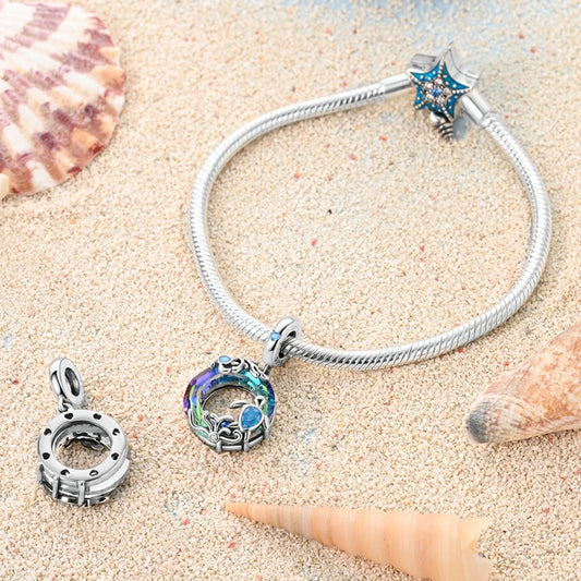 Summer New 925 Sterling Silver Crystal Turtle Coralline Holiday Charms Beads Fit Pandora 925 Original Bracelet Fine DIY Jewelry