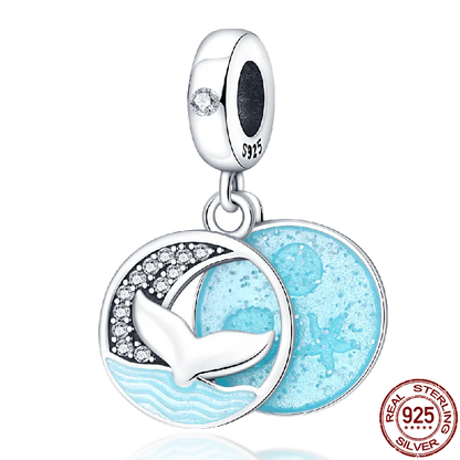 New in S925 Sterling Silver Ocean Collection Charm Will Shine Beads Fit Pand Bracelet DIY Pendant Woman Jewelry 2023 Hot Sale