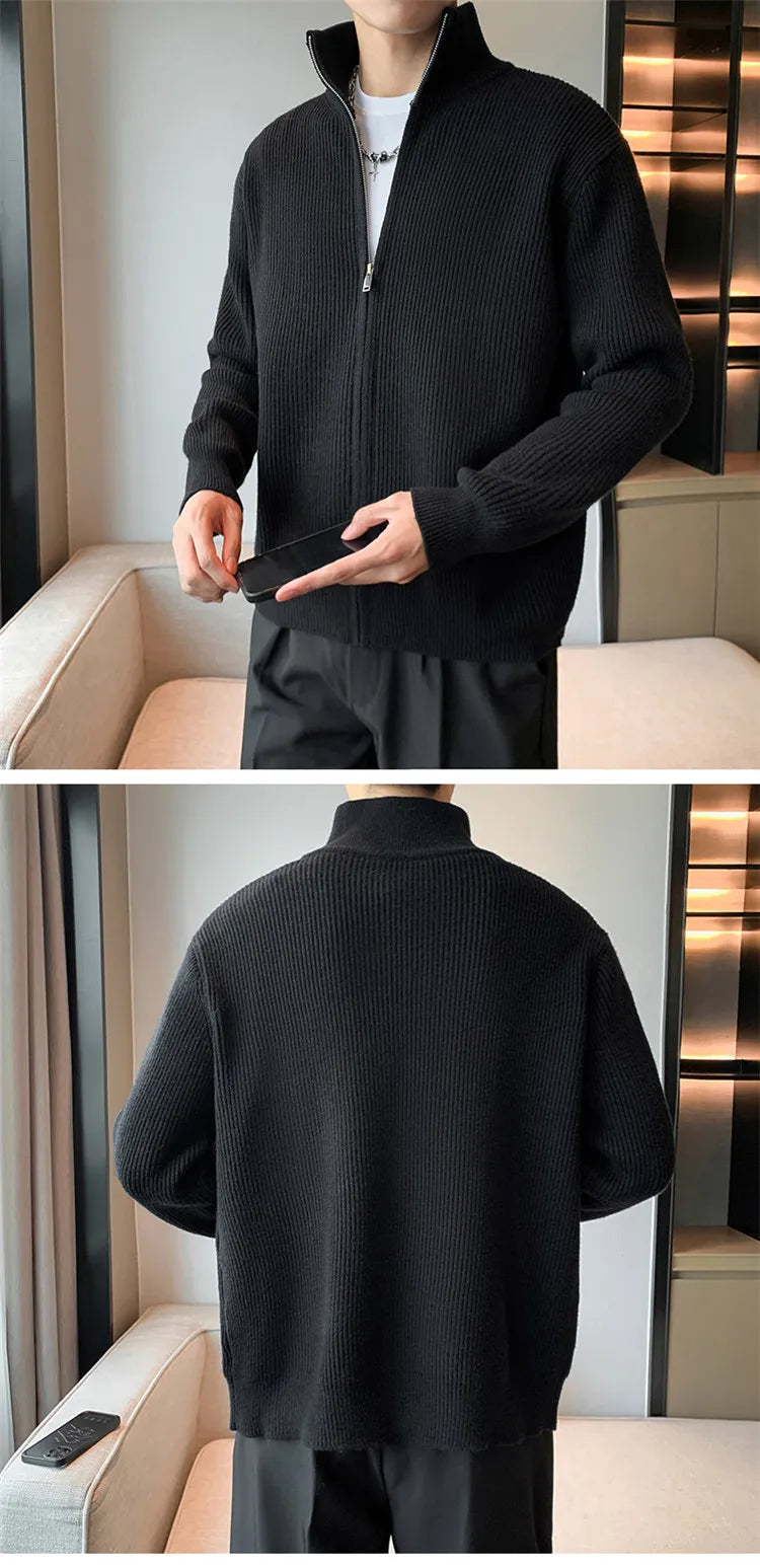 Autumn Turn Down Neck Cardigan Sweater Men Women Streetwear Loose Style Korean Knitwear Jacket Fashion Brand Mens Cardigan Z17