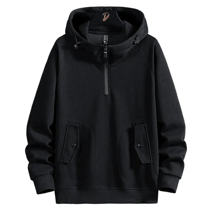 Men Sweatshirts Cotton Hooded Oversized 6XL 7XL 8XL Plus Size Zipper Long Sleeve Pullovers Autumn Streetwear Pocket Sportswear