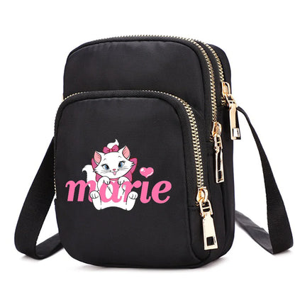 The Aristocats Marie Cat Women Shoulder Bags Cell Phone Purse Crossbody Shoulder Strap Handbag Female Girls Bags Causal Bag Gift