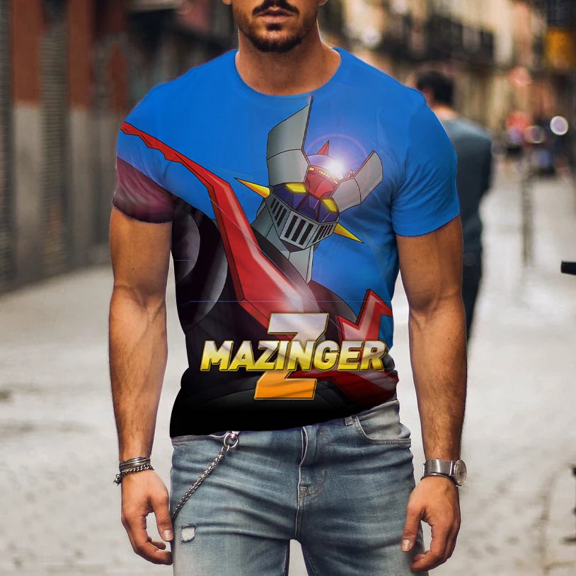 Mazinger Z 3D Print T-Shirts Anime Robot Men Women Casual Fashion Short Sleeve T Shirt Oversized Harajuku Tees Tops Kid Clothing