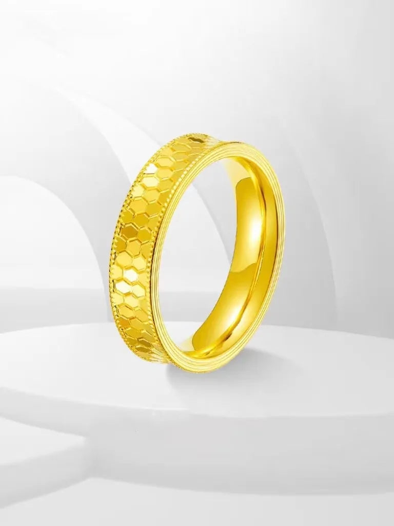 High quality 24K pure gold dragon scale ring for men and women diamond ring AU999 real gold couple