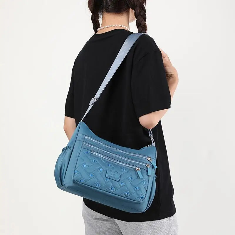 Multi Zipper Women Crossbody Bag Nylon Waterproof Shoulder Bags For Girls Large Capacity Travel Bag Anti Theft Messenger Bags