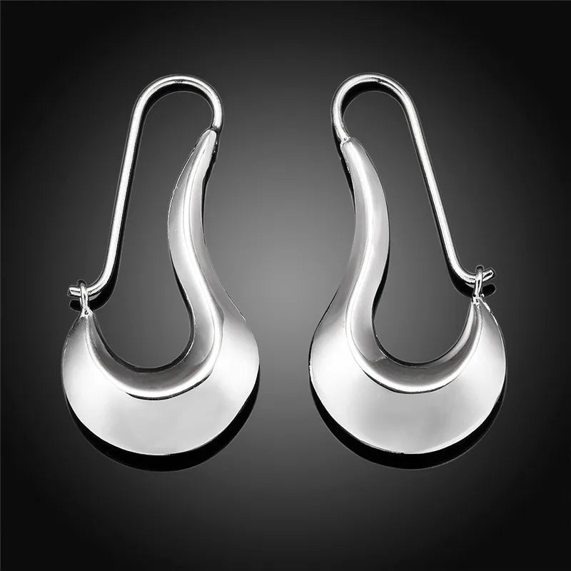 Fine 925 Sterling Silver Drop Earrings for Women, Charm Jewelry, Fashion, Wedding, Engagement, Party, Nice Gift