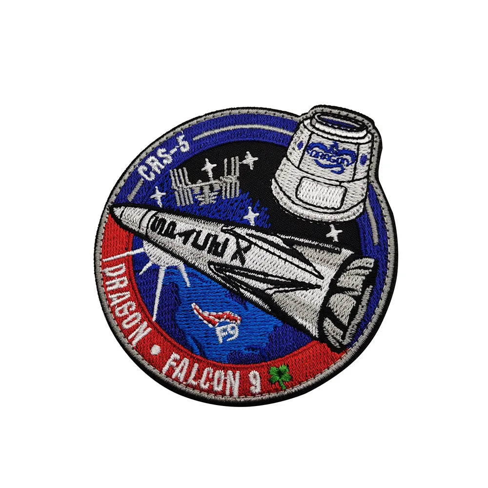 Space Badge Embroidery Hook Loop Patches Astronaut Military Hat Cloth Backpack Armband Stickers Appliques Patches for Clothing