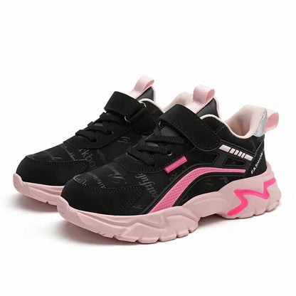 Girls Sport Shoes Comfortable Leather Kids Running School Casual Shoes  Non-slip Outdoor Children Walking Sneaker Tennis