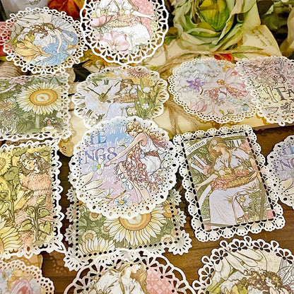 Vintage Leaves Lace Doily Paper Pieces Scrapbooking Paper Pack Handmade Craft Paper Background Pad Card Wrapping Cardstock