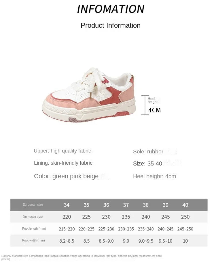 Fashion Small White Shoes Women New Spring and Autumn Leisure Sports Shoes Girls with Thick Soles Low Top Board Shoes