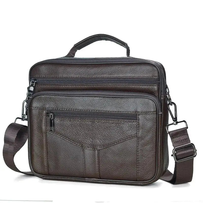 New Arrival Men Shoulder Bag Men's Genuine Leather Messenger Bag Boy Coffee Middle Size Handbags Tote Natural Skin Men Briefcase