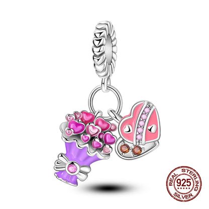 Summer New 925 Sterling Silver Crystal Turtle Coralline Holiday Charms Beads Fit Pandora 925 Original Bracelet Fine DIY Jewelry