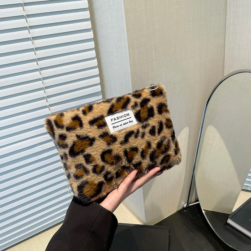 Leopard Print Retro Makeup Bag Large Capacity Cosmetic Bag Fashion Portable Storage Ba Travel Toiletry Bag