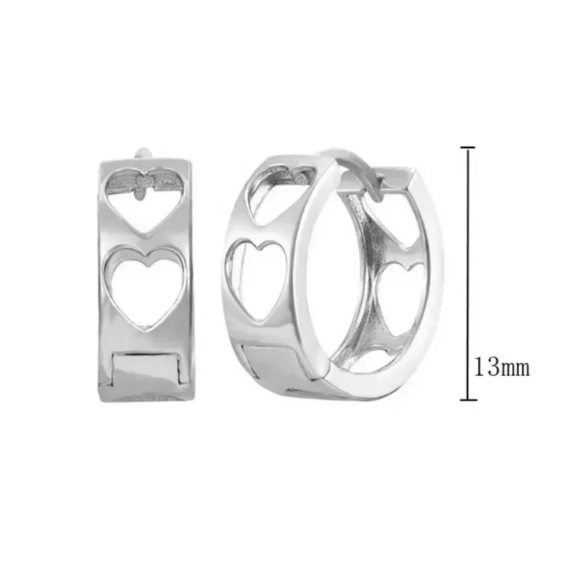 925 Sterling Silver Needle Heart Shape Pave Zircon Pendant Hoop Earrings for Women Light Luxury Anniversary Party Gifts Earrings