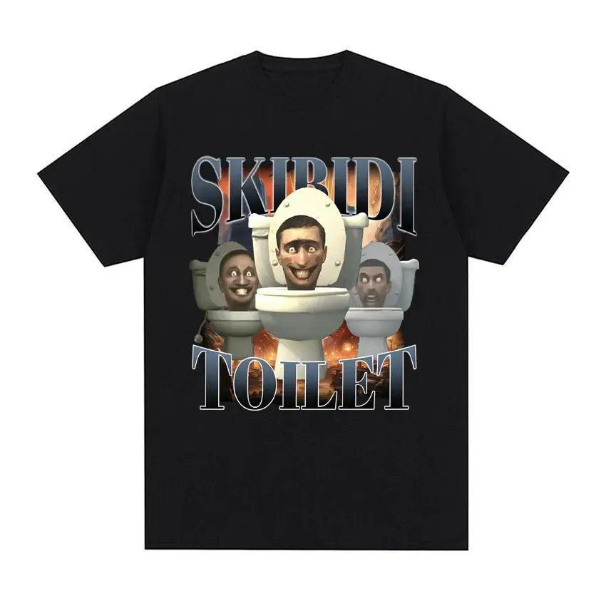 Skibidi Toilet Sigma Ohio Gyatt Funny Meme T Shirt Men's Women Fashion Hip Hop Graphic Tee Shirt Casual Oversized T-shirt